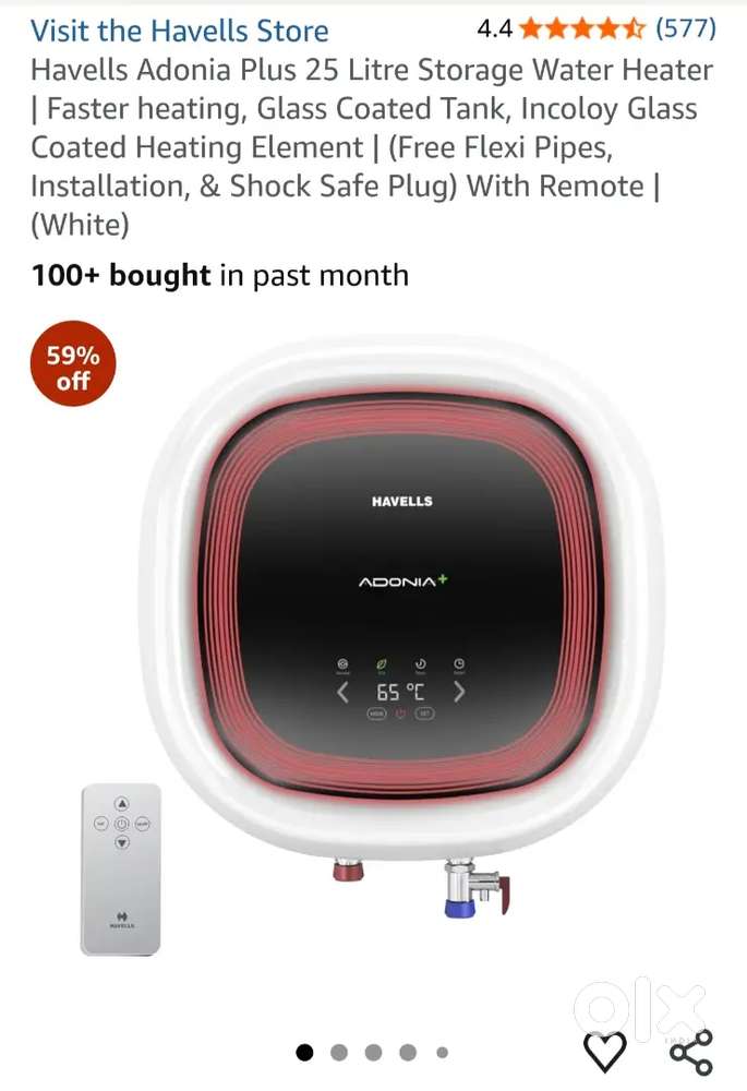 Havells Adonia Plus 25 Litre Storage Water Heater  Faster heating, Gl