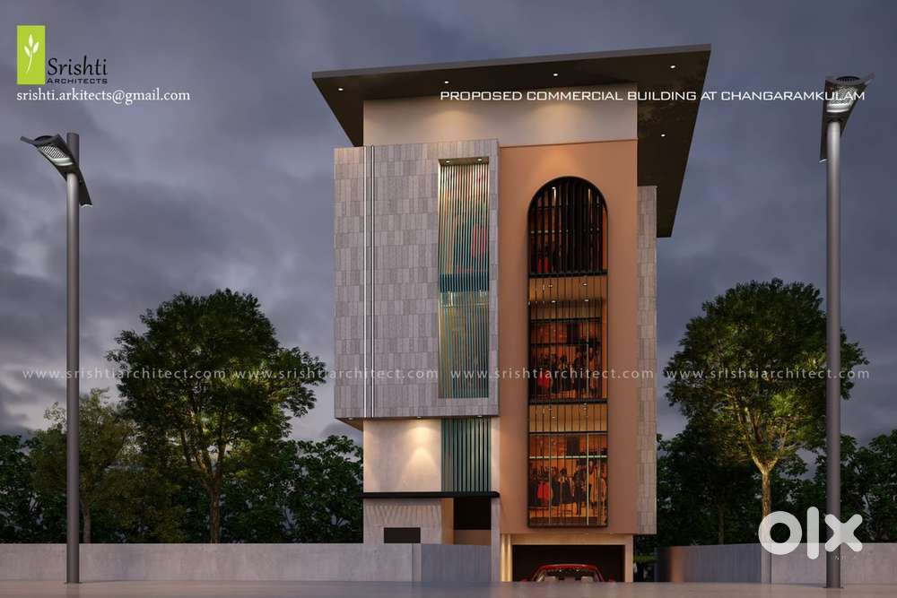 Commercial building with lift for rent in changaramkulam