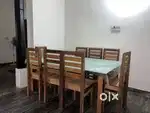8 seater wooden dining table with 8 chairs- handcrafted