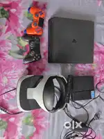 Complete PS4 Slim Bundle: Console, PSVR, 2 Controllers & Huge Game Lib