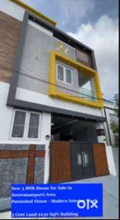 New 3 BHK House for Sale in Saravanampatti area-3 Cent Land-2230 SqFt