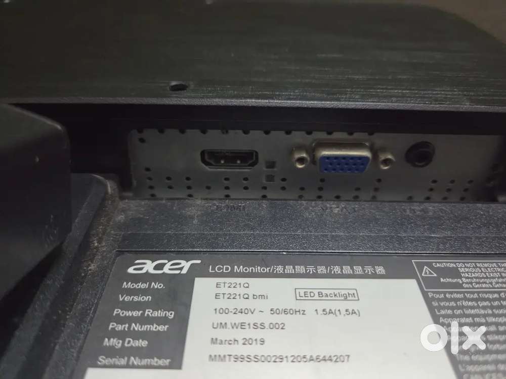 Acer ET221Q Monitor – 21.5 Inch Full HD