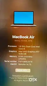 Mac Book Air 2018 core i5