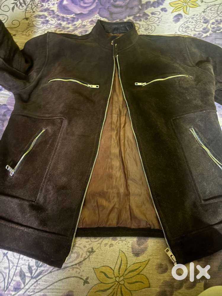 Brown suede leather jacket