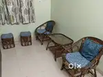Second hand wooden dining set ,cane sofa set  and bed for sale
