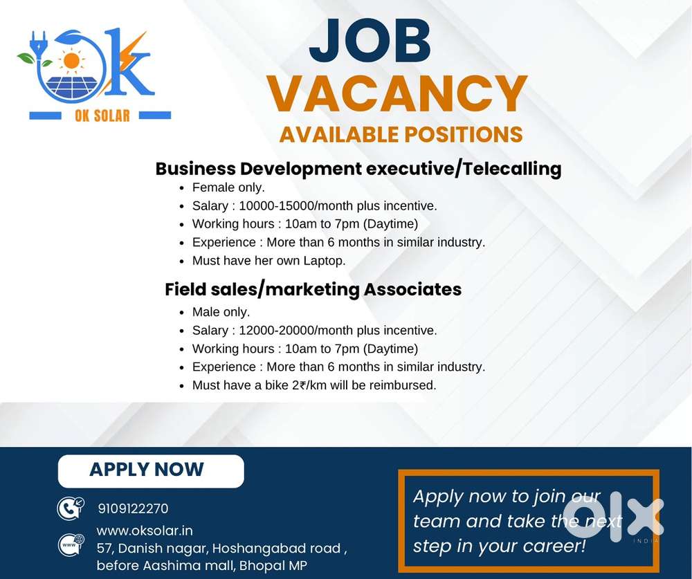 Field sales/marketing for solar plant