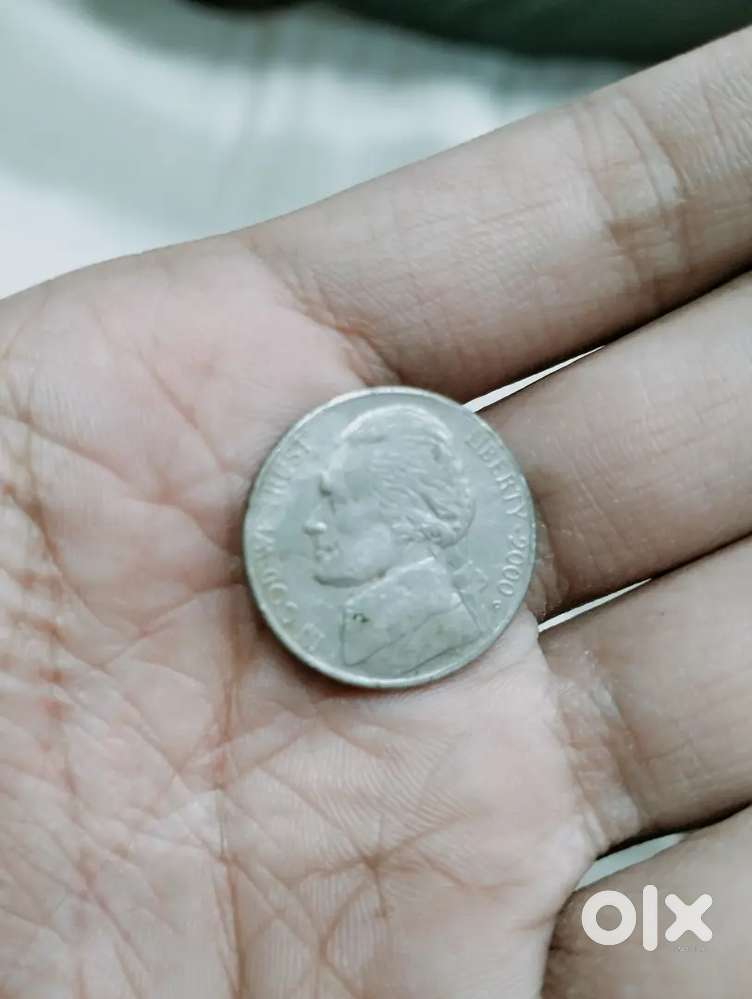 5 cent coin , this coin is made up of zinc and silver