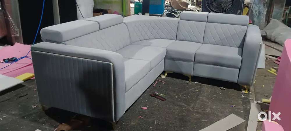 Luxurious design model L shape sofa set available in starf premium fur