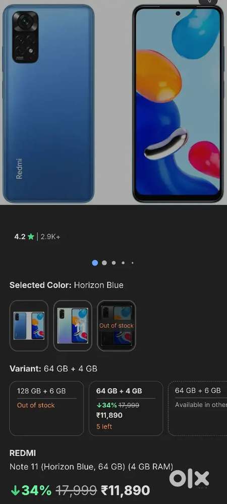 Redmi Note 11 (original pics will share by whatsapp)