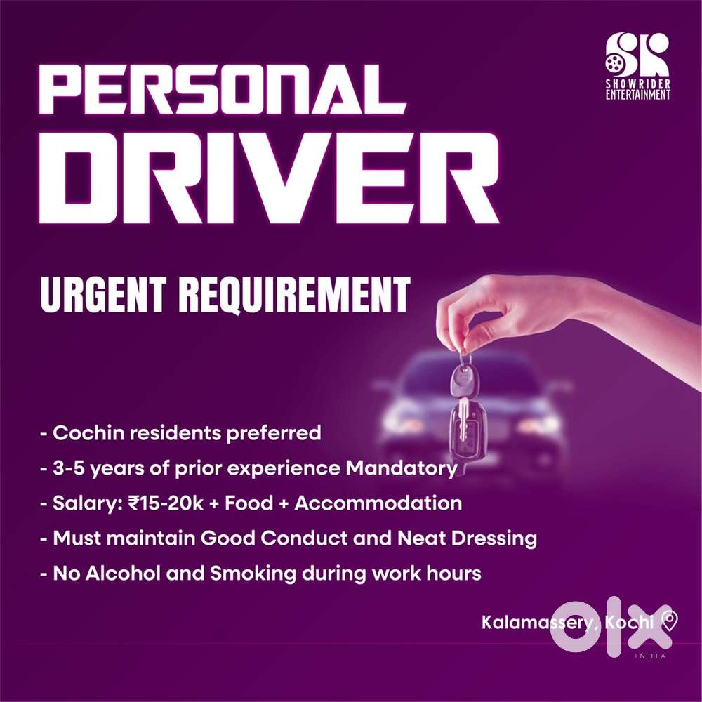 Require personal Driver for long disance drives near kalamassery