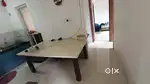 Marble and wood dining table