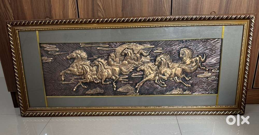 Art decor photo frame seven running horses.