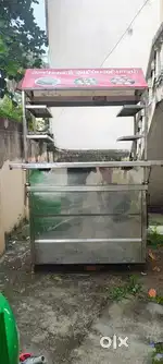Heavy Duty Stainless Steel Food Stall with Lockers & Rain Cover
