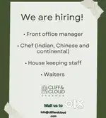 JOIN OUR TEAM @CLIFF AND CLOUD RESORT VAGAMON