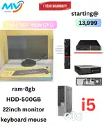 Hard disk - 500GB  Monitor  Keyboard Mouse  Replacement Warranty