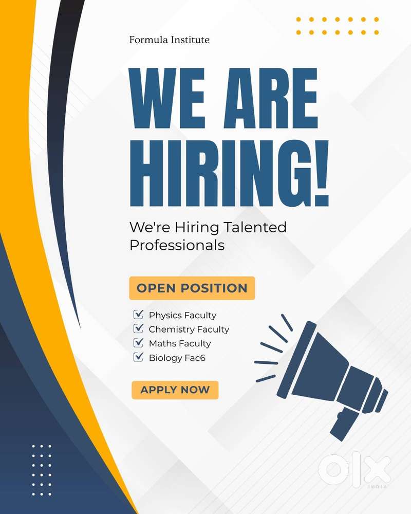 Faculty Required for Physics, Chemistry, Maths, Biology