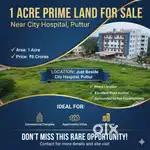 1 Acre Prime Land for Sale – Near City Hospital, Puttur