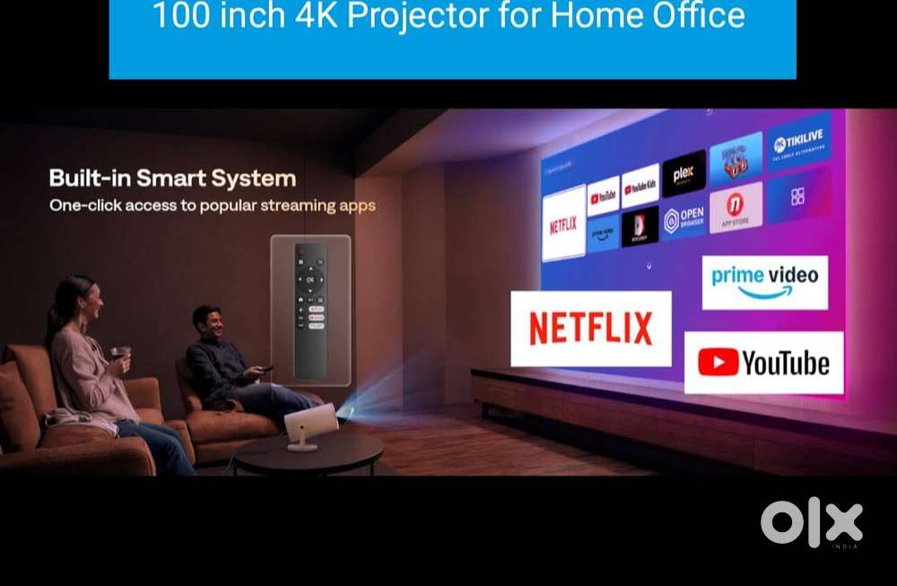 New100inch 4K Support Proejctor Watch TV Movies Cricket on Big Screen