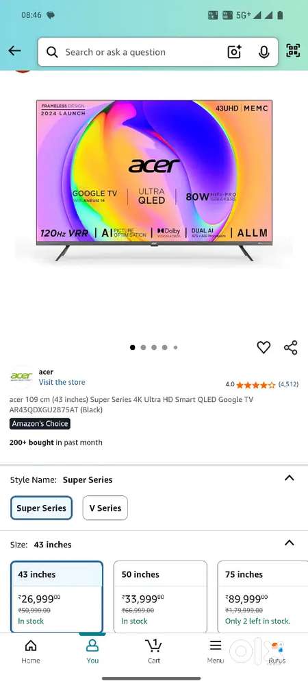 43inch Led android tv