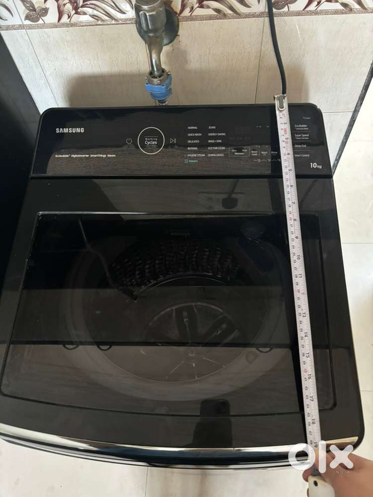 LG Smart Inverter 10 kg top-load (black glass lid),Washing machine