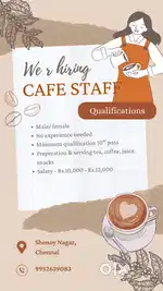 Cafe staff needed