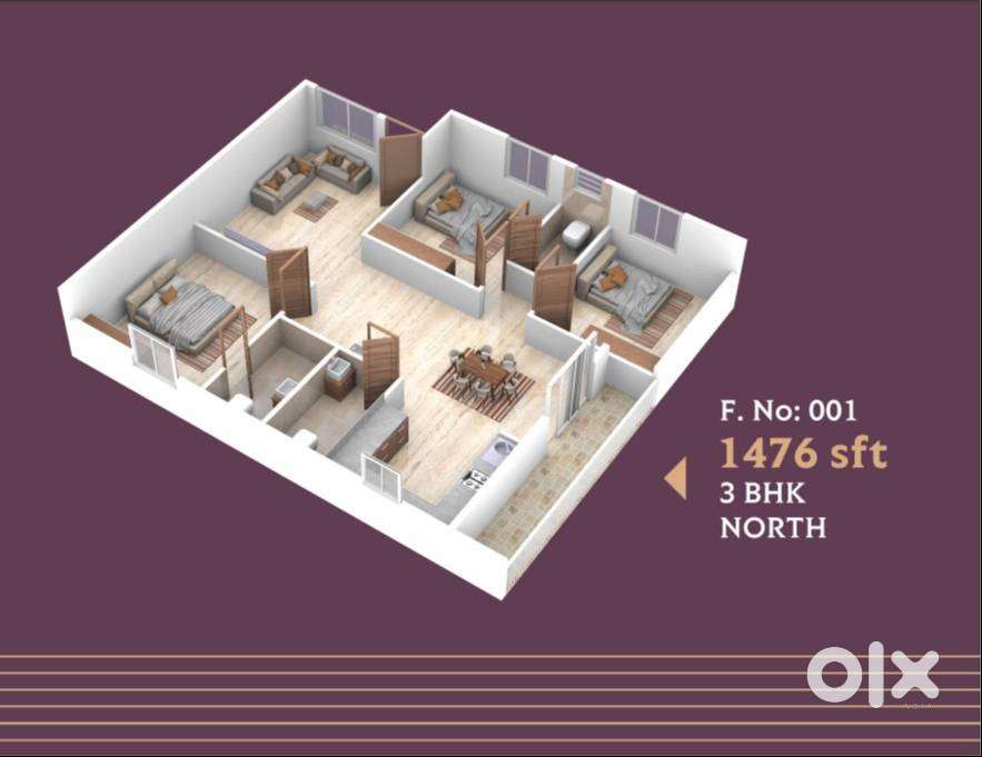 Best offer price for spacious 3bhk flat in NRI LAYOUT