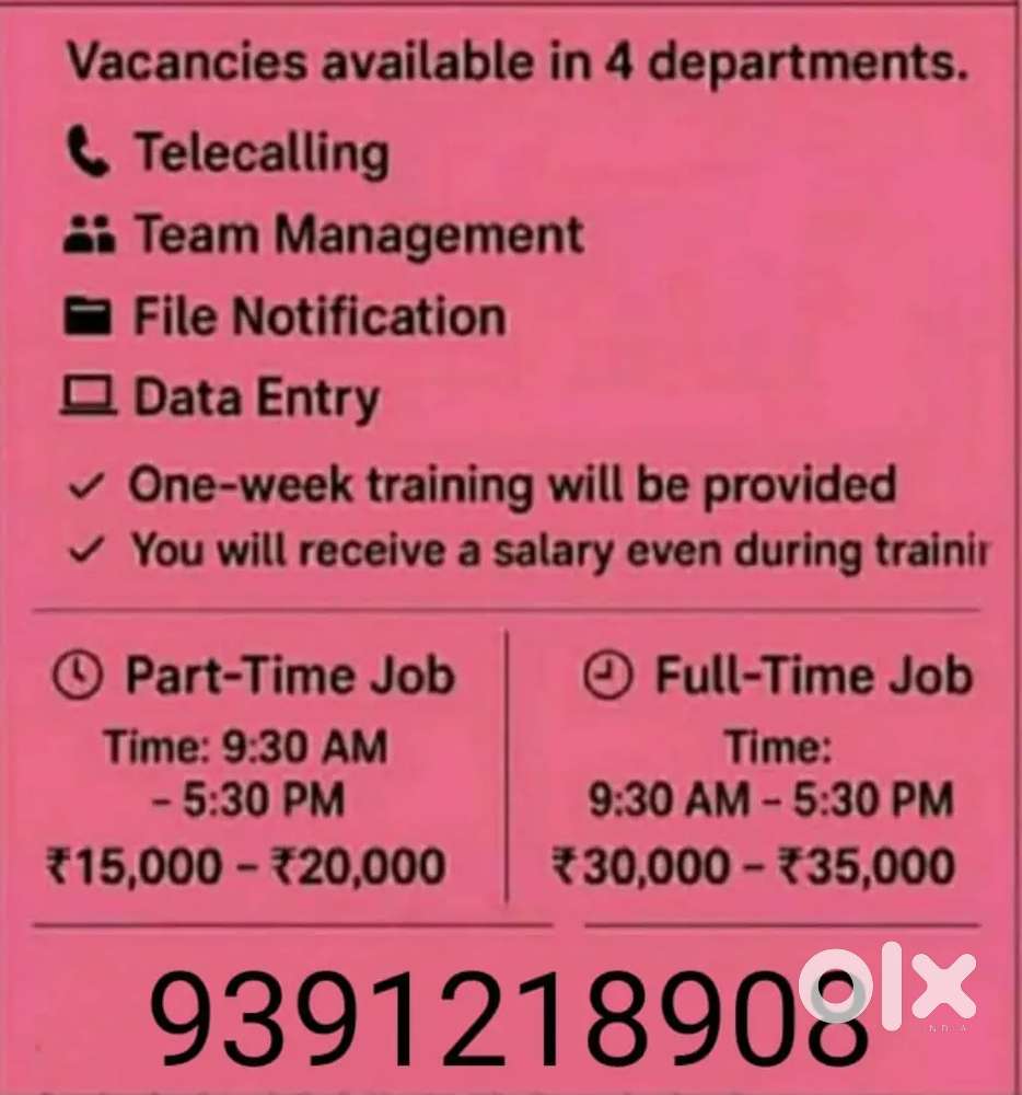 Data entry and Telecaller