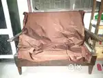 Original sisu wood 4 seater sofa set and a saguan wood dressing table