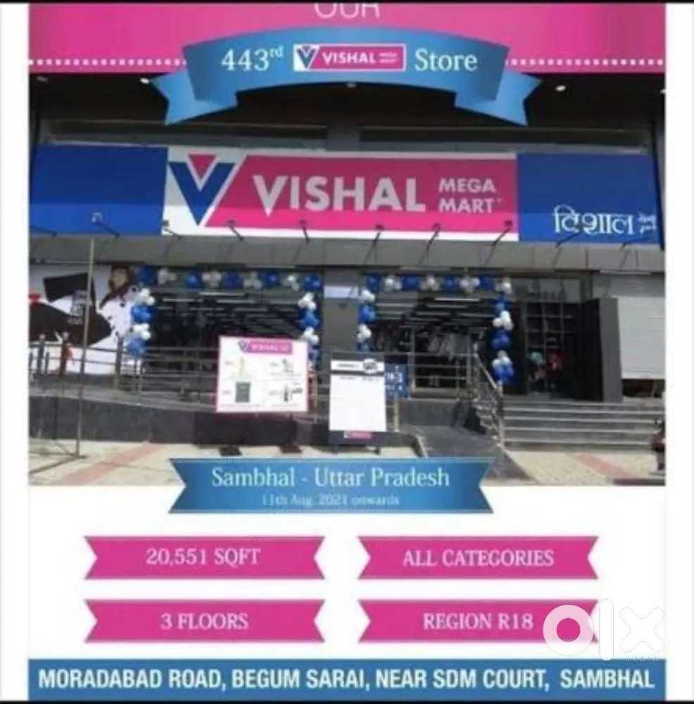 Urgent requirement in shopping mall 37 freshers candidate