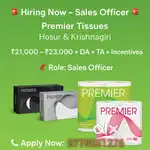SALES OFFICER FOR PREMIER TISSUES