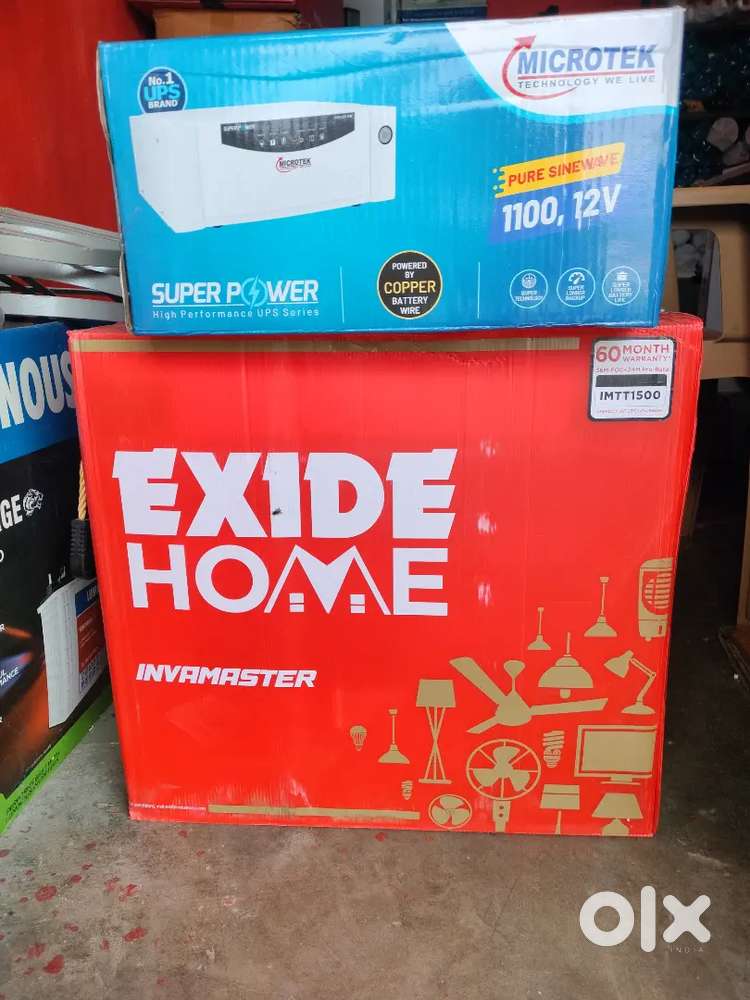 (1100va+150ah ) microtek sinewave inverter exide tall tubular battery