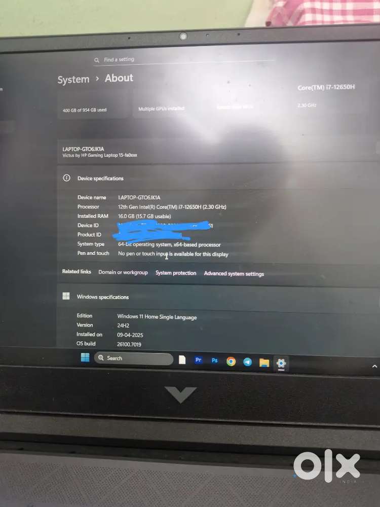 Hi victus gaming laptop intel i7 12th gen 16gb 1tb ssd