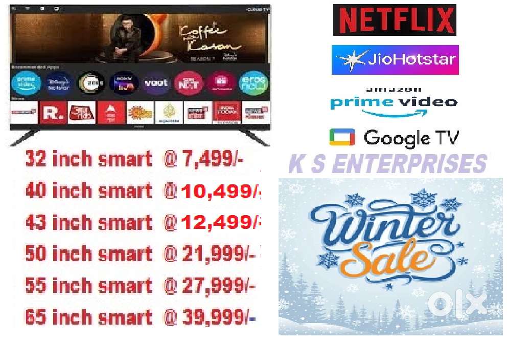 WINTER SUPER SALE 43 INCHES  SMART, 4K UHD LED TV IN 12,999 ONLY.