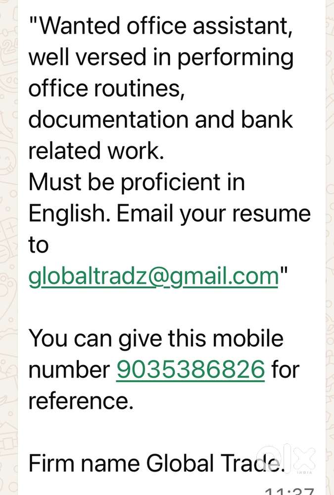 Office assistant - Export work