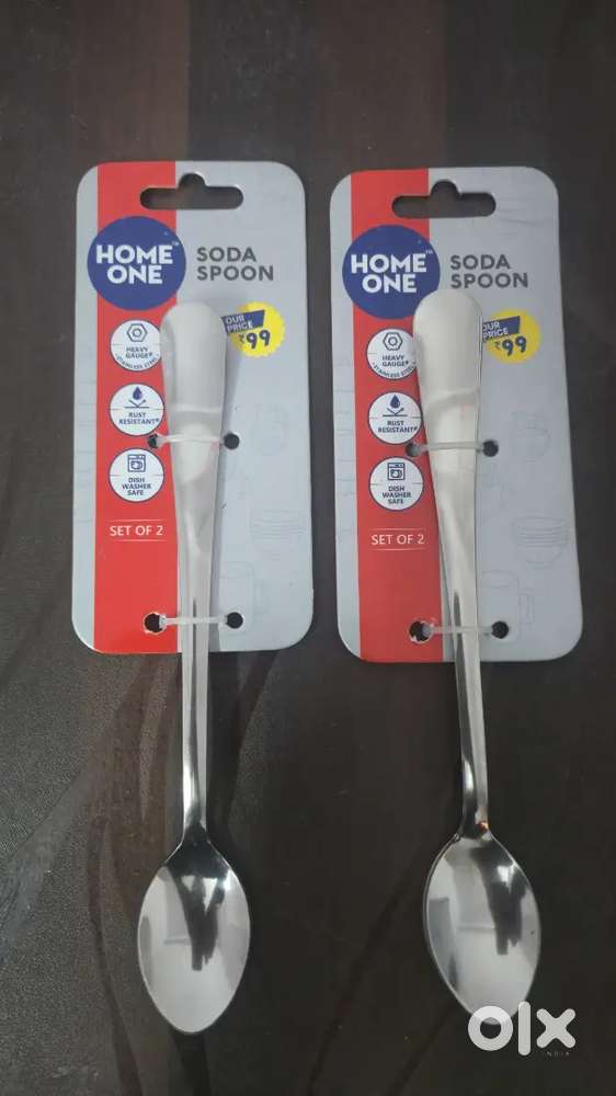 New HomeOne Soda Spoons (Set of 2) 4 pieces– Stainless Steel