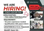 WE ARE HIRING! OPEN POSITION •Tele Caller/ Field Executive
