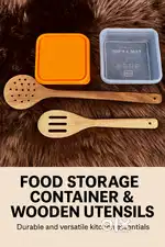 High Grade Wood Spatula heat-resistant & Food Storage container