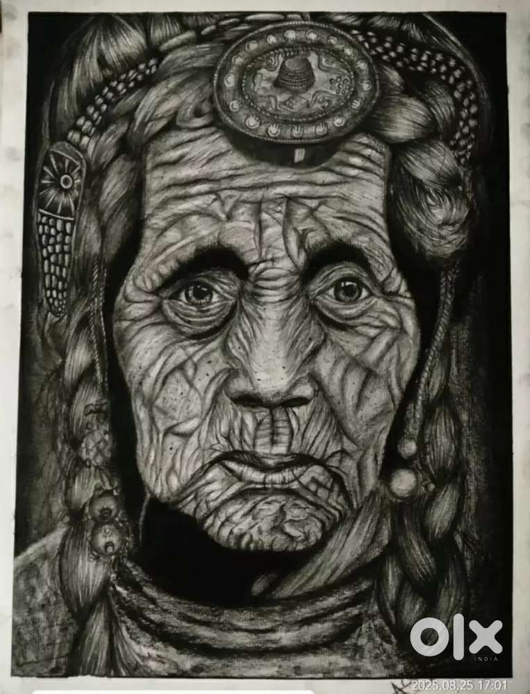 old traditional lady sketch