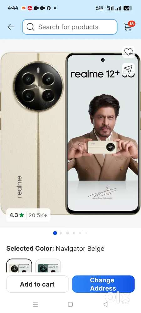 Realme 12+ 8gb 256 intr bil box change ha