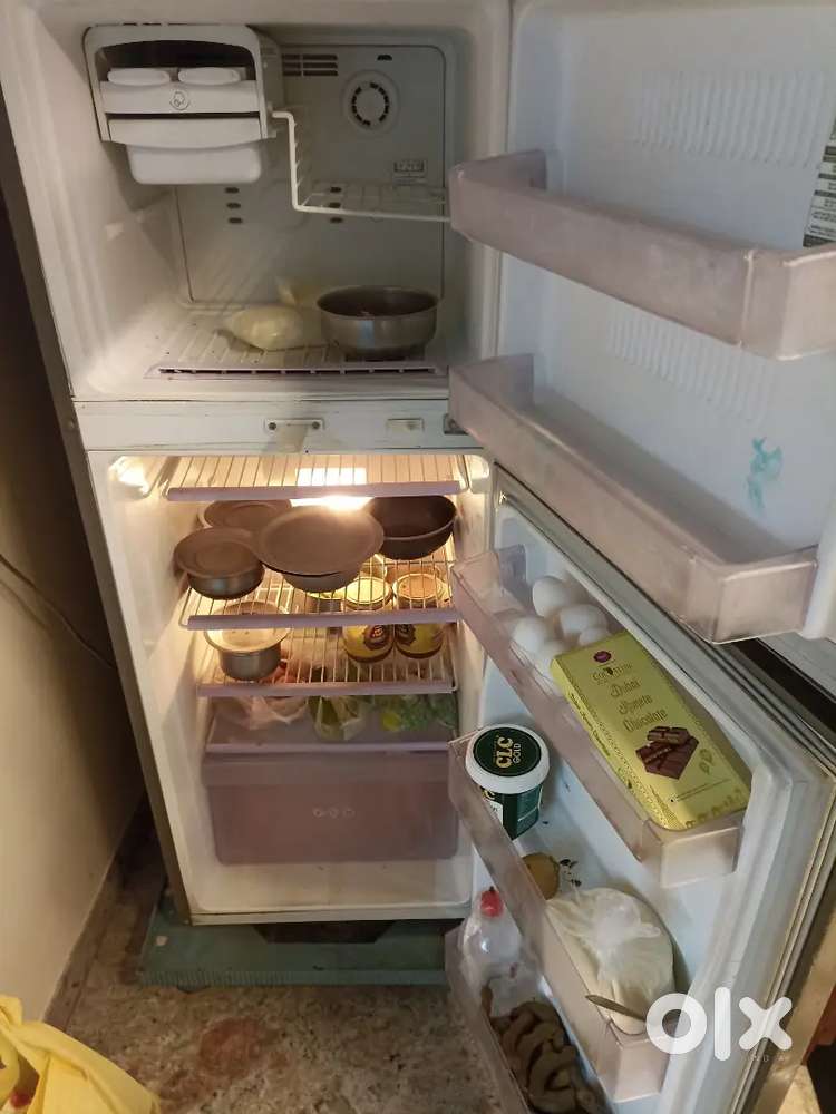 Grey color double door fridge