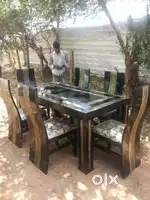 WOODEN DAINING TABLE 6cher sath .available