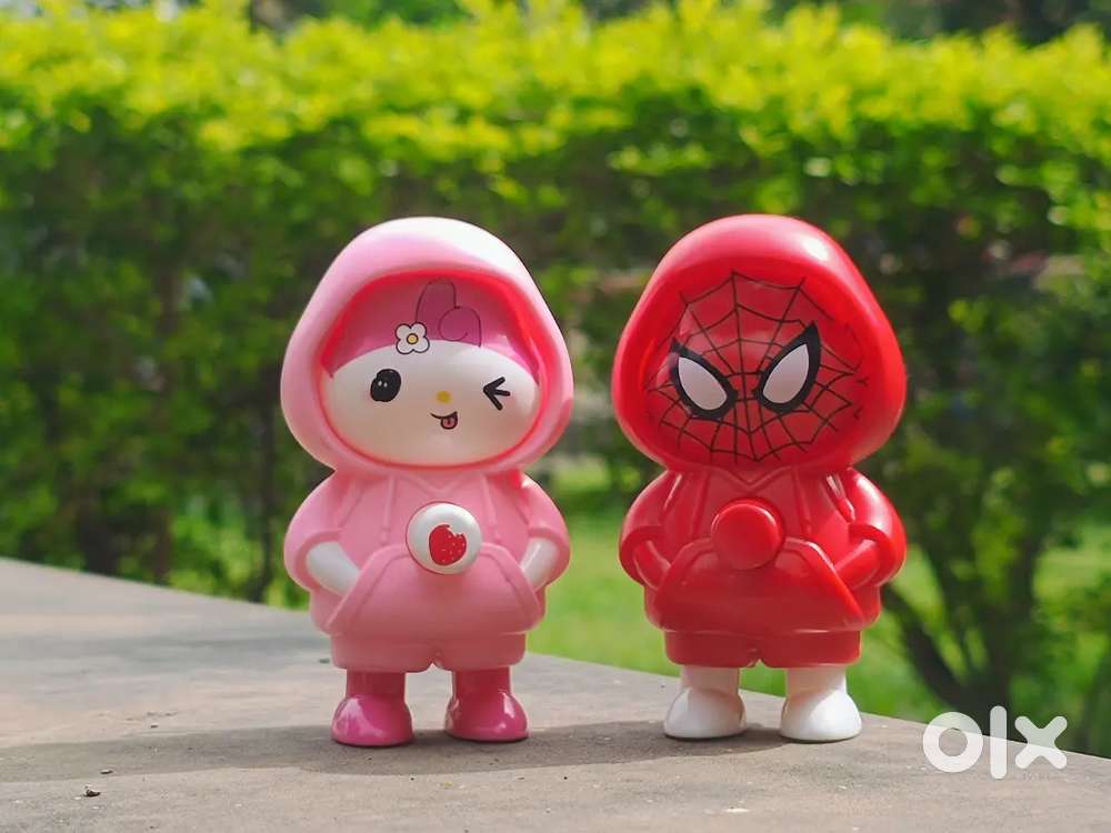 Cute Kitty and spider man with spin face and button