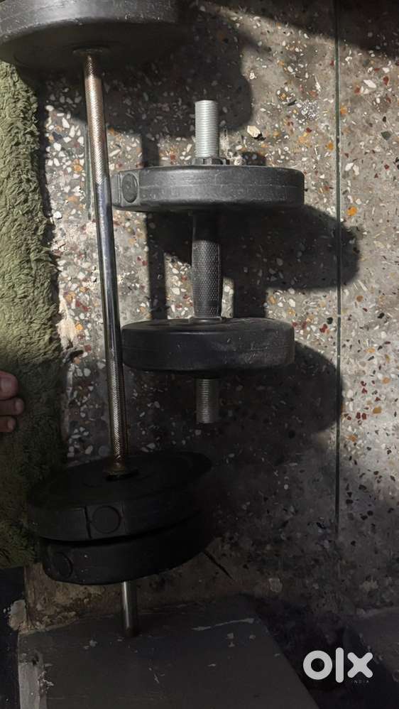 Barbell rod , curl bar , set of dumbbells