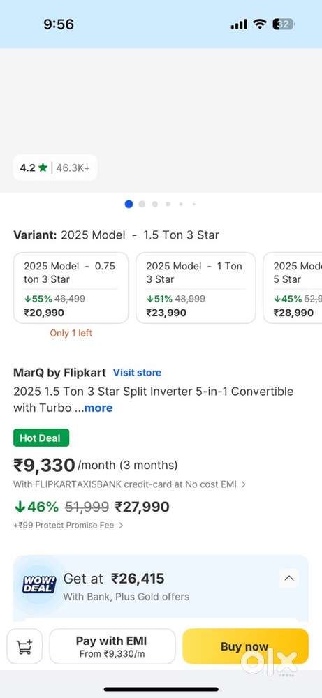Marq ac 1.5 ton 3 star