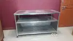 Steel table cum  storage  table
