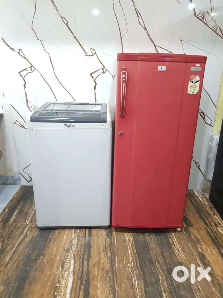 Whirlpool white magic washing machine & Videocon eco cool refrigerator