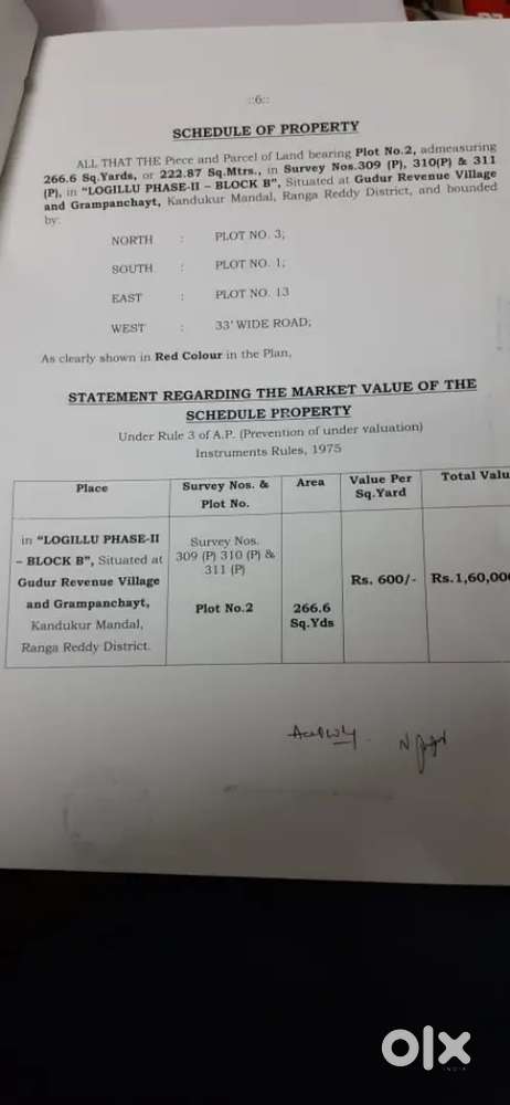 Villa plot sale in Gudur near to srisailam highway