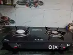 Gas stove 2 burner glass