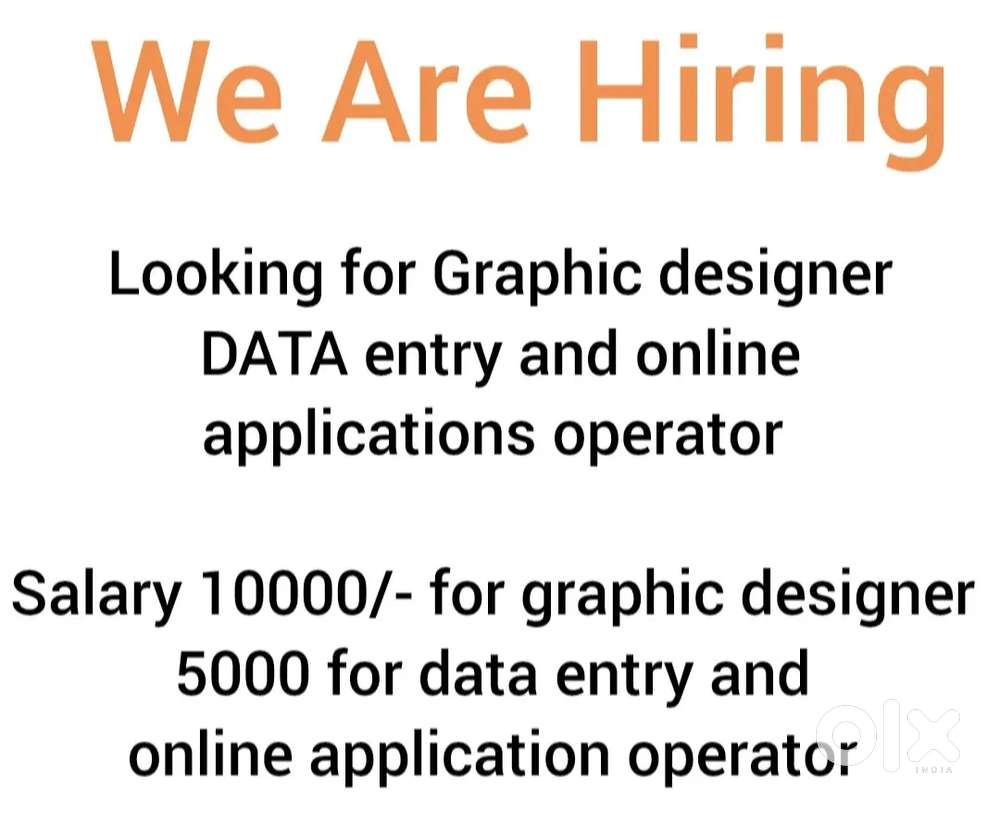Graphic designer and Data Entry operator