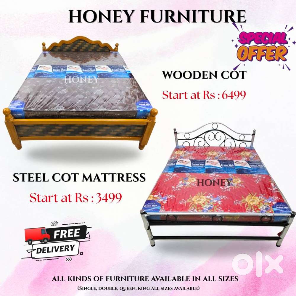 Sleek Steel Cot Perfect for Modern Homes-Steel Cot , Wooden Cot